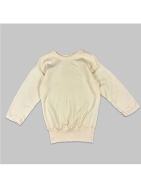 Brent Vintage 50s 60s Light Yellow Cropped Sleeve Sweatshirt